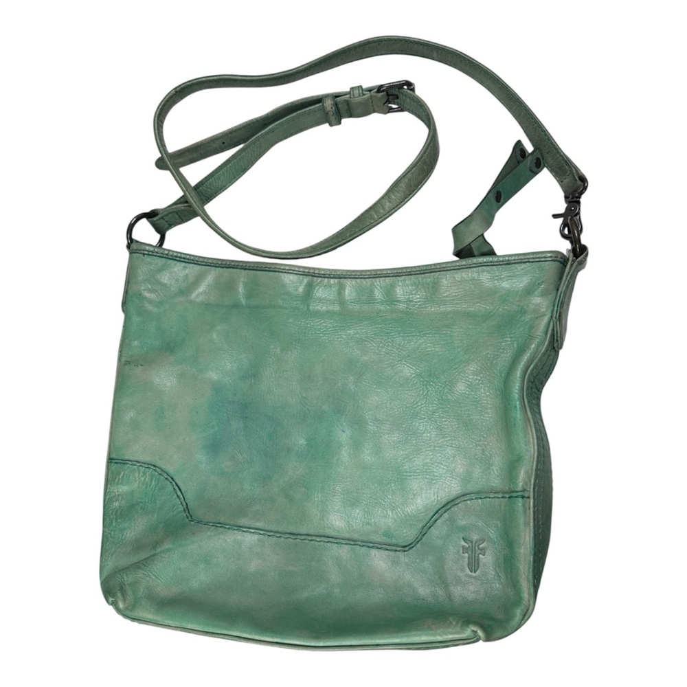 Frye Teal Leather Melissa Small Hobo Crossbody Italian Leather Bag